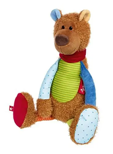Produktbild: SIGIKID 42969 Stofftier Bär Patchwork Sweety Kuscheltier zum Spielen & Schmusen aus weichem Materialmix für Babys und Kinder, Jungen und Mädchen von 0 Monaten bis 8 Jahren Mehrfarbig/Bär 37 cm