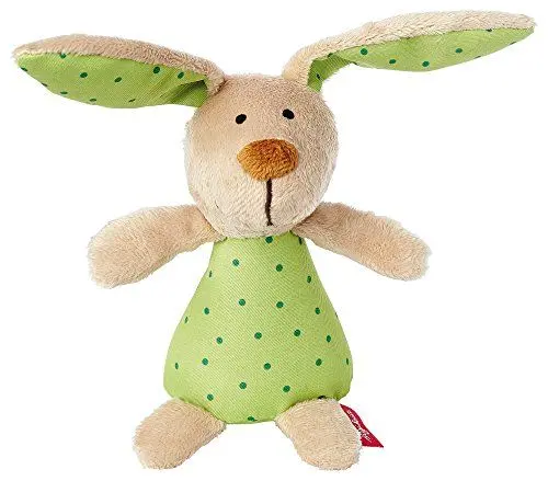 Produktbild: Sigikid 41169 Rassel Hase Red Stars Mädchen und Jungen Babyspielzeug empfohlen ab Geburt grün