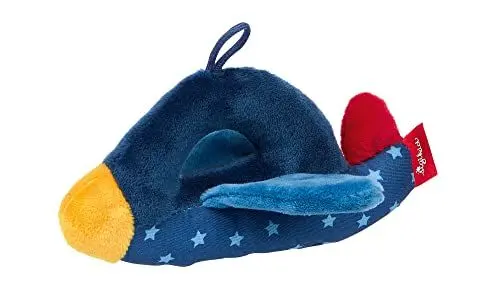 Produktbild: Sigikid Greifling Flugzeug, RedStars Babyspielzeug mit Knisterfolie und Rassel: greifen, entdecken, spielen, für Babys ab Geburt, Art.-Nr. 42876, blau, 14x9x4 cm
