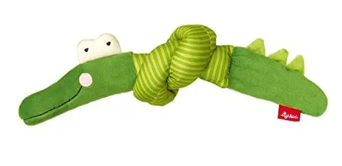 Produktbild: Sigikid Greifling Krokodil, PlayQ Lernspielzeug mit Knisterfolie und Rassel: greifen, spielen, lernen, für Babys ab Geburt, Art.-Nr. 42878, grün, 25x8x8 cm