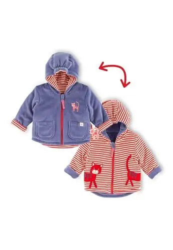 Produktbild: Sigikid Wendejacke wattiert wild cat blau/rot-beige Geringelt,98
