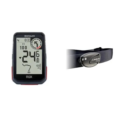 Produktbild: SIGMA SPORT ROX 4.0 Black | Fahrradcomputer kabellos GPS & Navigation inkl. GPS Halterung & Brustgurt R1 Duo Herzfrequenz Sender (ANT+/Bluetooth Smart) inkl. COMFORTEX+| Schwarz