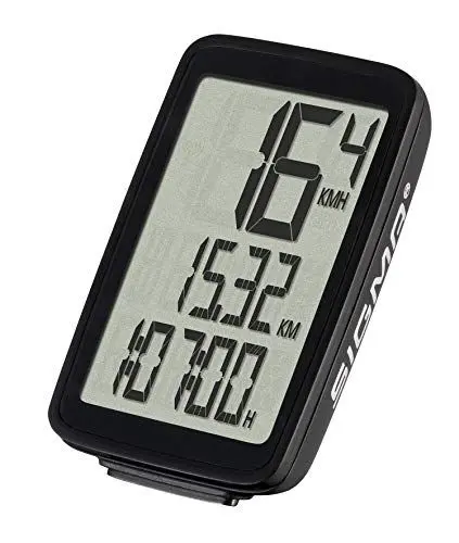 Produktbild: Sigma Sport Fahrrad Computer Pure 1, 4 Funktionen, Großes Display, Kabelgebundener Fahrradtacho, Schwarz