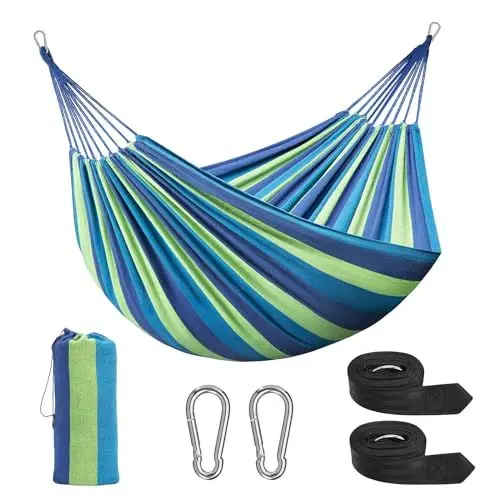 Produktbild: Signstek Hängematte Mehrpersonen 230x 150 cm, Belastbarkeit bis 300 kg Reisen Camping (Blau)