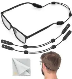 Produktbild: SIGONNA Brillenband Brillenhalter Band – kein Schwanz Sonnenbrillengurt Sport für Männer Frauen – verstellbares Brillenband Lanyard L – rutschfeste Brillenhalter um Hals Kopf 2 Stück