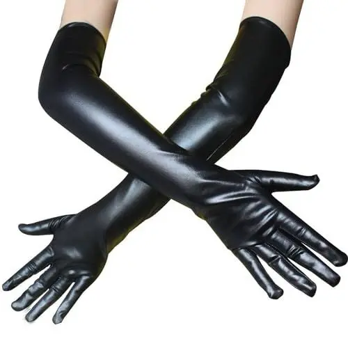 Produktbild: Sihaby Lange Lacklederhandschuhe,Damen Opernhandschuhe,Fashion Handschuhe für Kostüm Tanz Halloween Abend Party
