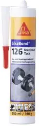 Produktbild: SIKA – Montageklebstoff – SikaBond 126 Maximum Tack Weiß – starke Anfangshaftung – geeignet für Metalle und Baustoffe – lösemittelfrei – 300 ml