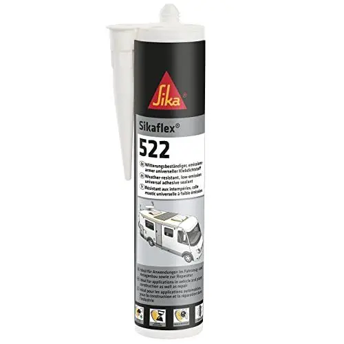 Produktbild: Sika – Dichtstoff – Sikaflex-522 Weiß – ideal für Fugen – innen und außen – UV-stabil und witterungsbeständig – gute Haftung -300 ml