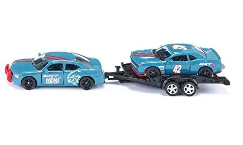 Produktbild: siku 2565, Dodge Charger mit Dodge Challenger SRT Racing, Himmelblau, Metall/Kunststoff, 1:55, Öffenbare Türen