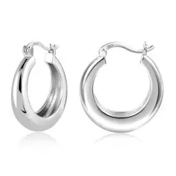 Produktbild: Silber 925 Kleine Creolen Ohrringe für Damen, Hypoallergen Dicke Creolen Ohrringe Trendige Leichte Klobige Ohrringe Huggie Kleine Creolen Ohrringe Breite für Schmuck Geschenk
