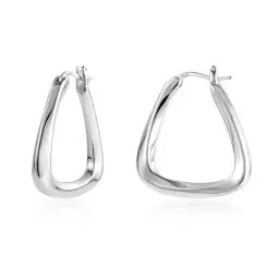 Produktbild: Silber 925 Kleine Creolen Ohrringe für Damen, Klobige Silber Gedrehte Ohrringe Große Dicke Silber Ohrringe Creolen Trendige Geometrische Creolen Ohrringe Quadratische Ohrringe Schmuck Geschenke
