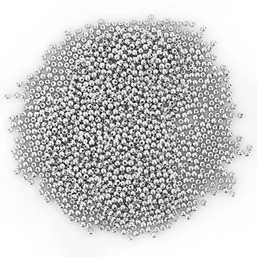 Produktbild: Silber Perlen, 1500 StüCk 4mm Runde Perlen Zum AuffäDeln Mini Perlen FüR Diy ArmbäNder Halskette Schmuckherstellung Bastelbedarf