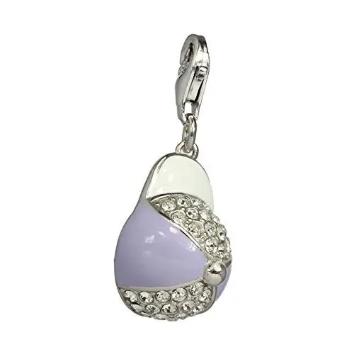 Produktbild: SilberDream Charm Anhänger Basecap weiß lila Zirkonia 925 Echt Silber D3FC663
