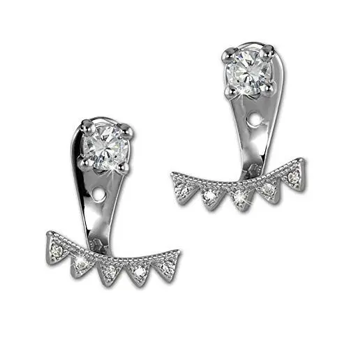 Produktbild: SilberDream Damen-Ohrring Dangle Ear Cuff Dreiecke weiß aus 925 Sterling-Silber Ohrstecker GSO444W