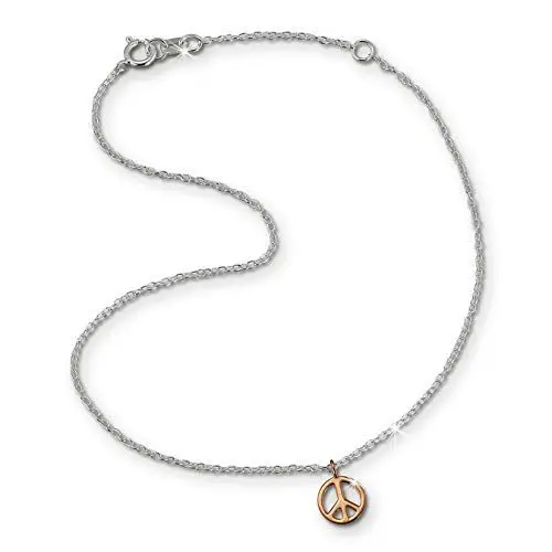 Produktbild: SilberDream Fußkette 333er rosegold Damen 925 Silberschmuck Peace 25cm SDF8001E Silber Fußkette