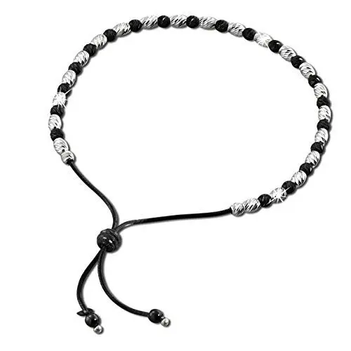 Produktbild: SilberDream Kugeln Armband schwarz 22cm Damen Armschmuck 925er Silber SDA7001S Silber Armband