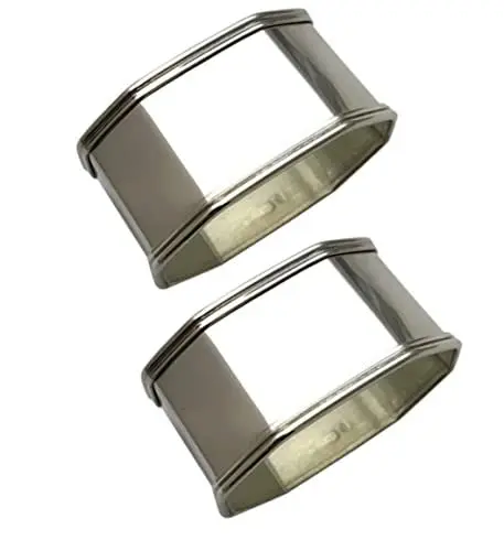 Produktbild: SILBERKANNE 2 Stück Serviettenring Octo L 5,5 cm Premium Silber Plated edel versilbert für Stoffservietten in Top Verarbeitung. Fertig zum verschenken mit schicker Geschenkverpackung