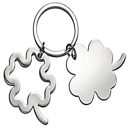 Produktbild: SILBERKANNE Schlüsselanhänger Doppel Kleeblatt 7,5x4x0,5 cm Premium Silber Plated edel versilbert in Top Verarbeitung
