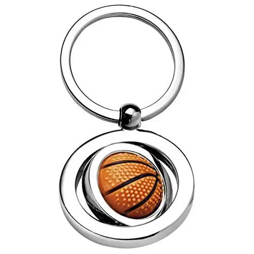 Produktbild: SILBERKANNE Schlüsselanhänger mit Basketball beweglich 7x3 cm Premium Silber Plated edel versilbert in Top Verarbeitung. Fertig zum verschenken mit schicker Geschenkverpackung