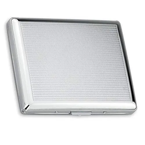 Produktbild: SILBERKANNE Zigarettenetui doppelseitig Frankfurt 8,5x10,5 cm Premium Silber Plated edel versilbert in Top Verabeitung. Fertig zum verschenken mit schicker Geschenkverpackung