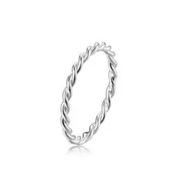 Produktbild: SILBERTALE 925 Silber Ringe Geflochten Ring Damen Silberschmuck Minimalistisch Kordelring Vorsteckring Dünn Stapelring Ewigkeit Geflochten Twisted Knoten Knuckle Band Ring Frauen Schmuck