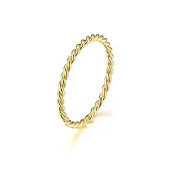 Produktbild: SILBERTALE 925 Silber Ringe Geflochten Ring Gold Damen Silberschmuck Minimalistisch Kordelring Vorsteckring Dünn Stapelring Ewigkeit Geflochten Twisted Knoten Knuckle Band Ring Frauen Schmuck