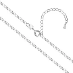Produktbild: SILBERTALE 925 Sterlingsilber Dünn Halskette 2mm breit Panzerkette Silber/Gold Verstellbare Silberkette Länge 40-60 cm