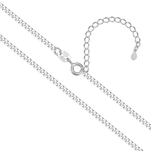 Produktbild: SILBERTALE 925 Sterlingsilber Dünn Halskette 2mm breit Panzerkette Silber/Gold Verstellbare Silberkette Länge 40-60 cm