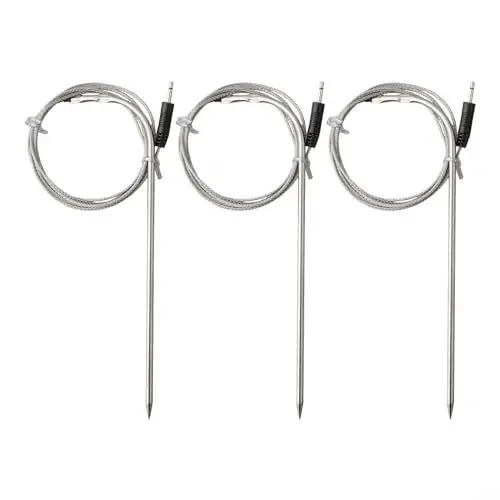 Produktbild: Sileduove 3× Grillthermometer, Edelstahl Fleischfühler Ersatzfühler Für Ink-bird BBQ Thermometer BBQ Küchenthermometer Sensor,Grillthermometer Bratenthermometer Hochwertige Ersatzsonde Sensor