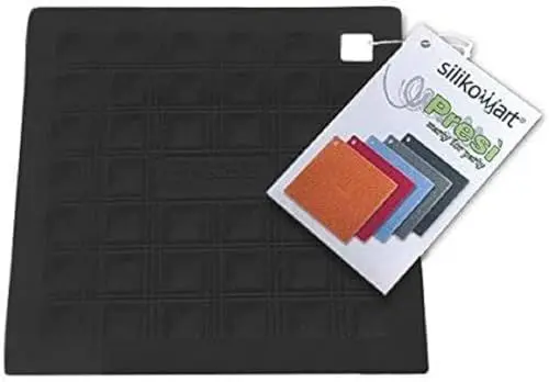 Produktbild: silikomart | MISS HOT Silikon-Topflappen, 175 x 175 mm, Küchen-Topflappen zum Schutz der Hände oder des Tisches, Farbe schwarz, Made in Italy