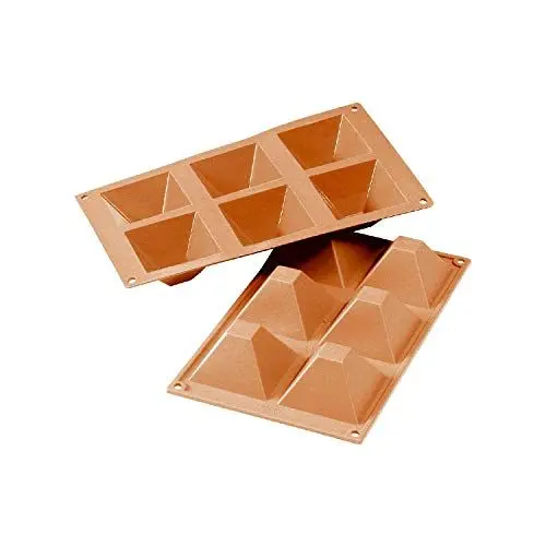 Produktbild: Silikomart SF007 PYRAMIDS Silikonform 71x71 h 40 mm, Silikon, terracotta, L