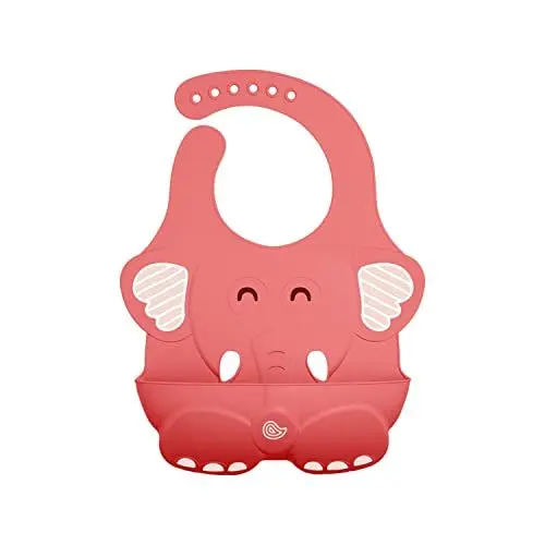 Produktbild: Silikon Baby Lätzchen für Babys-Kleinkinder, BPA Free Unisex Soft Adjustable Fit Silikon Fütterung Lätzchen mit Food Catcher Tasche, Unisex, Non Messy (Kirsche)