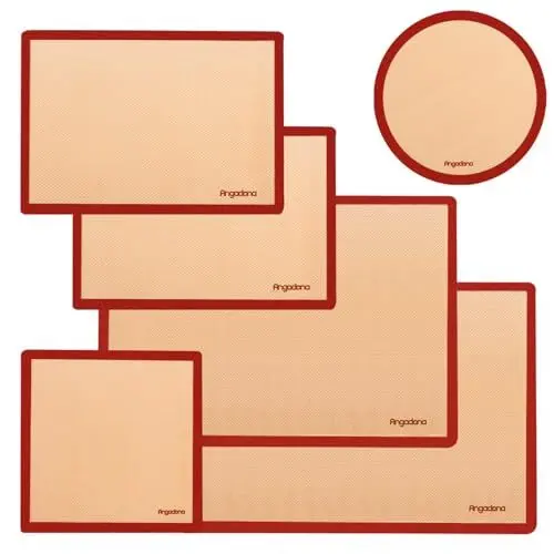 Produktbild: Silikon Backmatte(6er Sets),Antihaftbeschichtete und Wiederverwendbare Backmatte Silikon, Silikonmatte Backunterlage backen Teigmatte Backofen Dauerbackmatte Backmatten for Brot/Macarons/Kuchen/Pizza