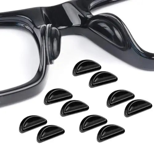 Produktbild: Silikon Brillen-Nasenpads, 3,5mm Selbstklebende, rutschfeste Brillen-Nasengriffe mit Airbag für Sonnenbrillen, Brillen, Lesebrillen,5 Pairs,Schwarz