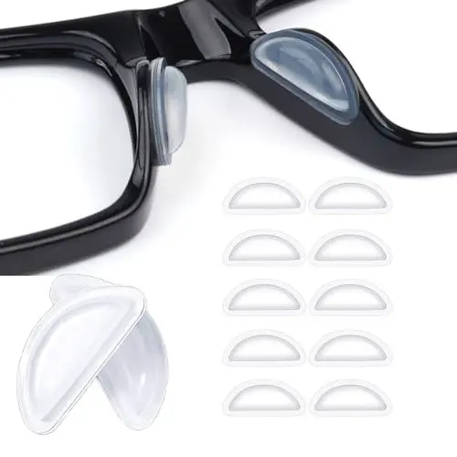 Produktbild: Silikon Brillen-Nasenpads, 3,5mm Selbstklebende, rutschfeste Brillen-Nasengriffe mit Airbag für Sonnenbrillen, Brillen, Lesebrillen,5 Pairs,Klar