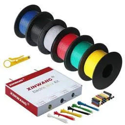 Produktbild: Silikon Elektrischer Draht-18 AWG 0,75 mm² 6 Farben (Jede Farbe 8M) Litzendraht aus verzinntem Kupferdraht für DIY, RC-Modell, Lampen, Haushaltsgeräte, Meter usw