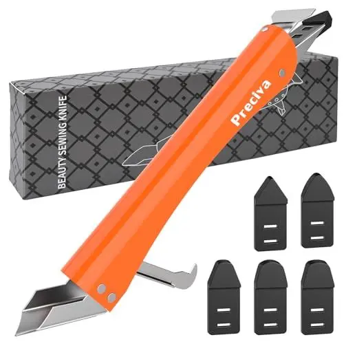 Produktbild: Silikon Entfernungswerkzeug Set – Preciva 4-in-1-Fugenwerkzeug, Fugenschaber aus Edelstahl, Kopf mit Fugenglätter, Dichtungsdüse für Küche, Bad, Boden, Waschbecken, Fensterabdichtung