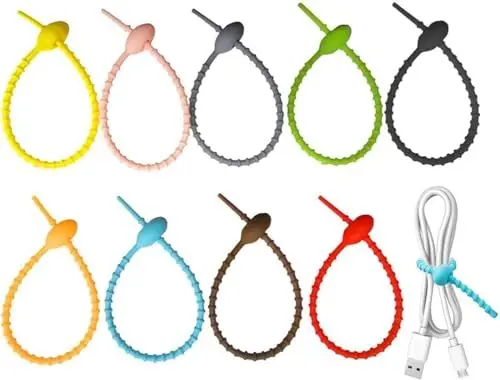 Produktbild: Silikon Krawatten Kabelbinder Silikon 27 Stück Wiederverwendbare Kabelbinder Kabelbinder Wiederverwendbare Kabelbinder silikon Kabelbinder Silikon Wiederverschließbar Kabelbinder wiederverwendbar