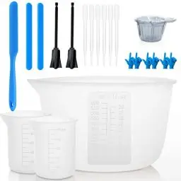 Produktbild: Silikon Messbecher Epoxidharz, 600&100ml Mischbecher, Rührstäbchen, Silikonspatel, Mischpaddel, Dosierbecher, Pipetten, Handschuhe von Epoxidharz, Schmuckherstellung,leicht zu reinigen