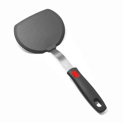 Produktbild: Silikon Pfannkuchenwender mit verlängertem Griff,315°C hitzebeständige spatel für antihaftbeschichtetes Kochgeschirr,Das beste breite Pfannenwender,BPA-freier Gummiflipper für Omelettes und Hamburger