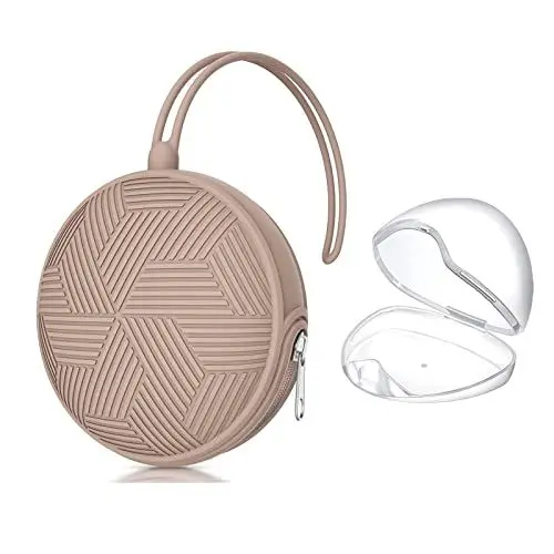 Produktbild: Silikon Schnullerbox Mädchen Junge,BPA-Freiem Silikon Schnullerhalter Aufbewahrung für 2 Schnuller,Wasserdicht Schnullerhalter Schnullerbox für Wickelrucksack(Erröten)