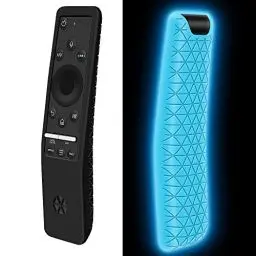 Produktbild: Silikon Schutzhülle für Samsung Fernbedienung BN59-01330B BN59-01260A BN59-01312A BN59-01259B Smart TV Fernseher Original Ersatz Remote Anti-Rutsch Stoßfest Hülle Case Cover (Schwarz + Glow Blue)