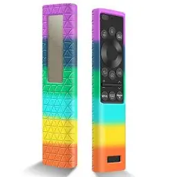 Produktbild: Silikon Schutzhülle für Samsung Fernbedienung BN59-01357 Serie Smart TV Fernbedienungen Cover Case Anti-Rutsch Stoßfest Silikonhülle für Samsung 2021 Solar Cell Charging Model Remote (Rainbow)