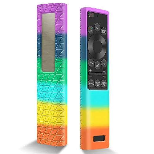 Produktbild: Silikon Schutzhülle für Samsung Fernbedienung BN59-01357 Serie Smart TV Fernbedienungen Cover Case Anti-Rutsch Stoßfest Silikonhülle für Samsung 2021 Solar Cell Charging Model Remote (Rainbow)