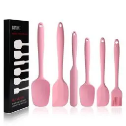 Produktbild: Silikon Spatel Set - Rosa 6-Teiliges Antihaft-Gummispatel Mit Edelstahlkern - Hitzebeständiges Spatel-Küchenutensilien-Set Zum Kochen, Backen Und Mischen