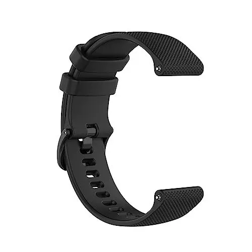 Produktbild: Silikon Uhrenarmband Ersatzarmband,20mm Silikon Armband Wasserabweisendem Uhrenarmbänder für Herren Damen passend für Garmin Venu, Vivomove, Move, Vivoactive, Forerunner, Approach S40 (Schwarz)