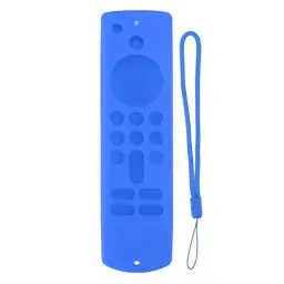 Produktbild: Silikon-Abdeckung für Firestick-Fernbedienung, Ersatz-Abdeckung für Fire TV Stick, leuchtet im Dunkeln, rutschfeste Silikon-Schutzhülle mit Trageband (Blau)