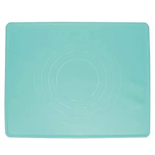 Produktbild: Silikon-Backmatte, 50 x 40 cm, Teigausrollmatte, Teigmatte, Backmatte, Gebäckmatte für die Herstellung von Keksen, Macarons, Knetmatte, Thekenmatte, Küchen-Gebäckwerkzeuge, Blau