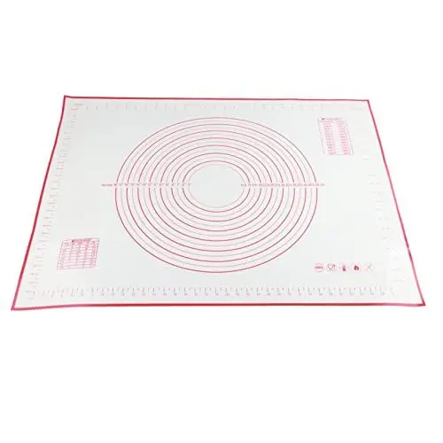 Produktbild: Silikon-Backmatte, rutschfeste Silikon-Teigunterlage, 59,9 x 80 cm, antihaftbeschichtete Knetmatte mit Waage, Küchen-Backzubehör für Knetmatte (60 * 80 * 0.4)