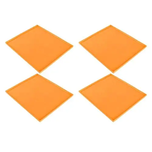 Produktbild: Silikon-Dehydratorschalen, BPA-freie Obst-Dehydrator-Matten in Lebensmittelqualität verhindern das Anhaften mit Kanten für Kekse für Jerky für Fruchtleder(Orange)